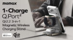 Momax - Charge Q.Port² Qi2 25W 3-in-1 Magnetic Wireless Charging Stand
